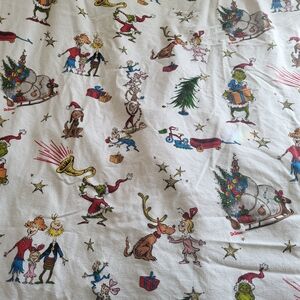 Pottery Barn Kids Grinch Flannel Twin Flat Sheet